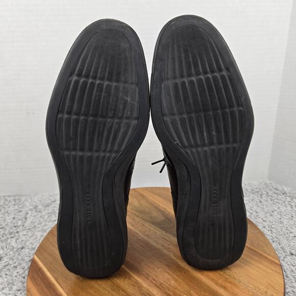 Cole Haan Mens 10M Grand Evolution Black Leather Wingtip Brogue Casual Oxford - Picture 8 of 12